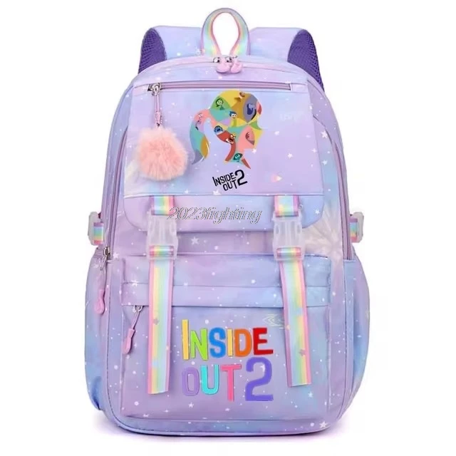 Inside Out2 Backpacks Gradient Ramp Girls High-capacity Light Travel Bag School Backpack for Women Men Lovely Casual Mochilas