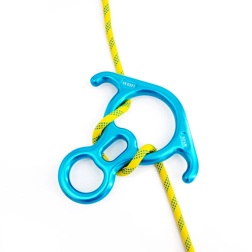 

50KN 8-shaped Outdoor Aluminum Alloy Rock Climbing Master Mountaineering Rescue Rapid Descender High Altitude Descender