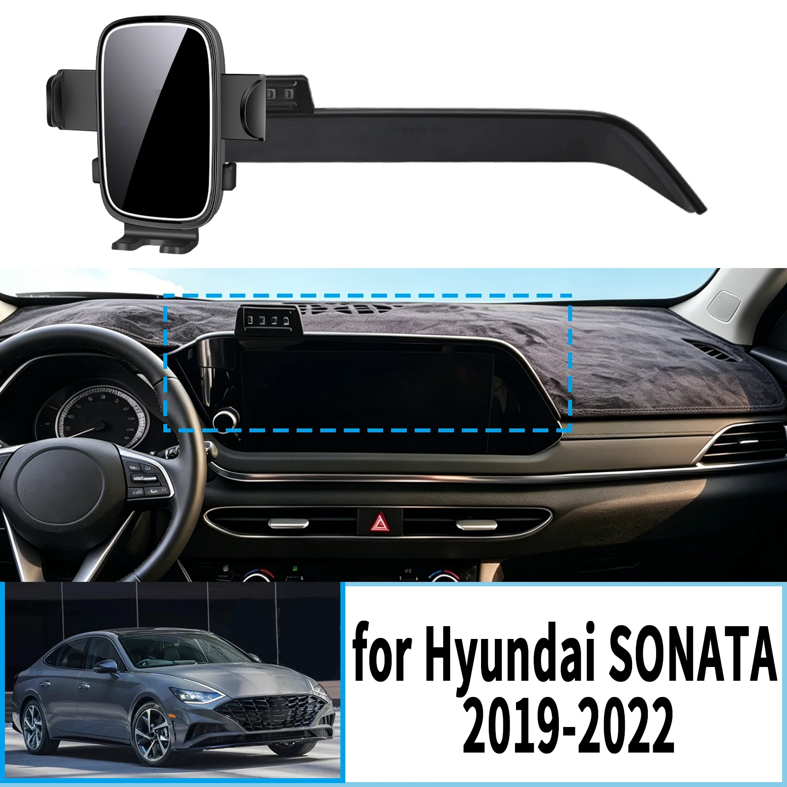 

for Hyundai SONATA 2019 2020 2021 2022 Stable Clip-On Phone Holder​​ Mount Screen Base No Vibration​ Car accessoires
