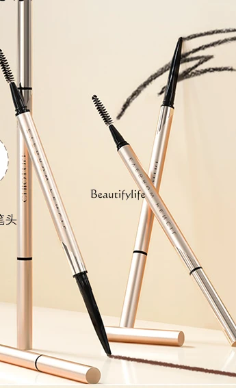 Small Rhombus Horn Ultra-Fine Eyebrow Pencil Waterproof Sweat-Proof Makeup Discoloration Resistant Beginner