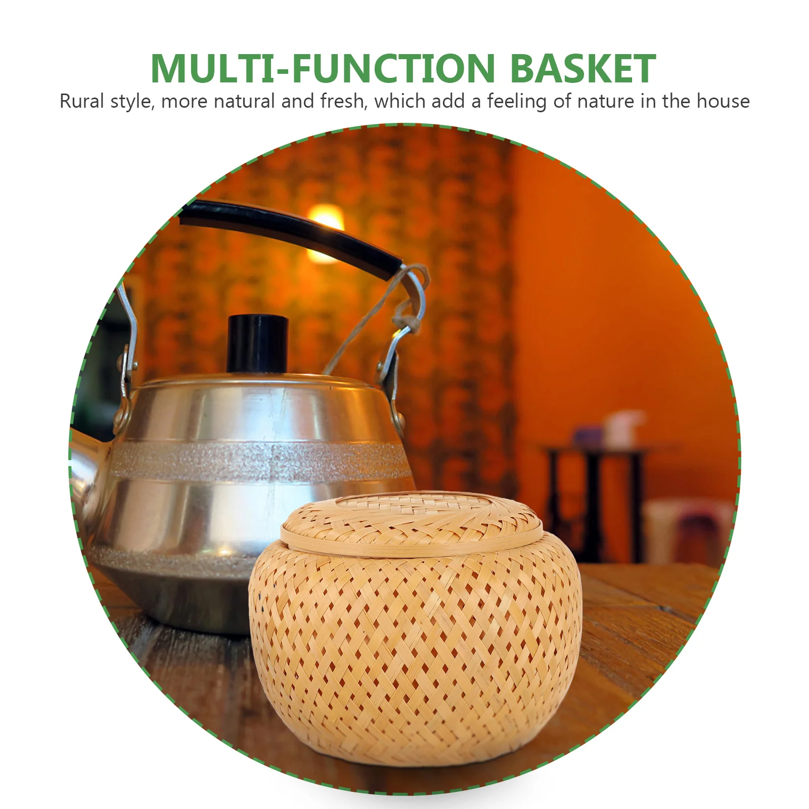 Bamboo Storage Tank Fresh Basket Tea Holder Practical Leaf Weave Sundries Pot Mini