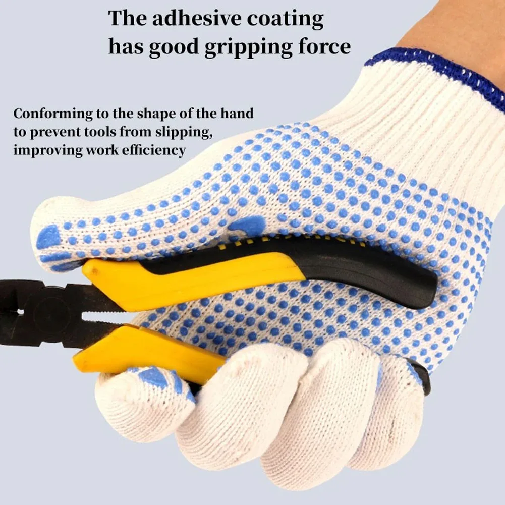 2/5PCS Breathable Cotton Yarn Protect Gloves White Labor Insurance Gloves Wear-resistant Dispensing Gloves for Car Repair