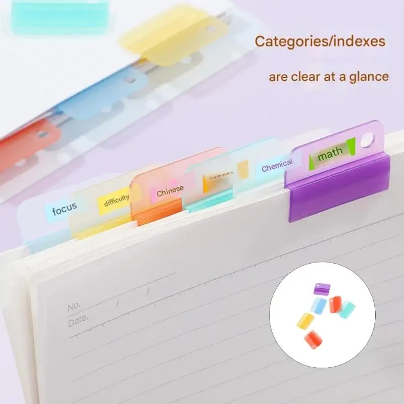 6Pcs Vibrant Candy Color Secure Multifunctional Document Clips Push Pull Design