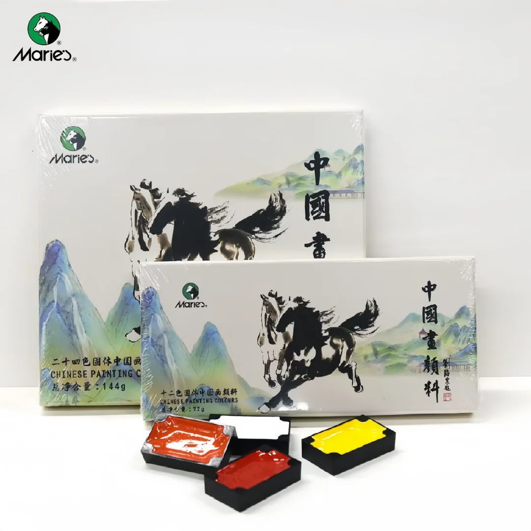 Chinese painting paints 12 colors/24 colors solid Chinese painting set ink painting high-grade mineral landscape painting