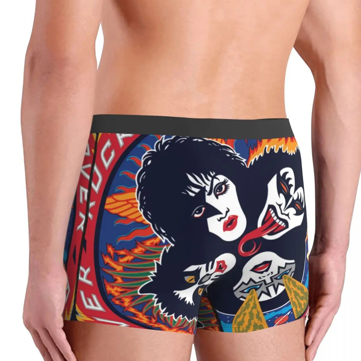 Kiss Band Underwear Kiss Band Fans Pouch Trenky Boxer Shorts Printing Shorts Briefs Comfortable Man Underpants Plus Size 2XL