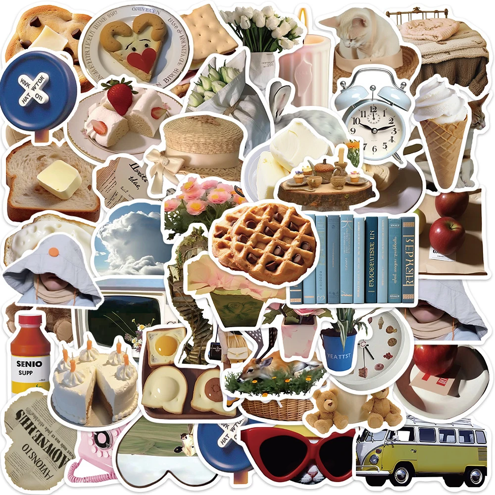 

10/30/50pcs Korean INS Style Cute Simple Cartoon Stickers Aesthetic Graffiti Decal for Motorcycle Luggage Decoration Sticker Toy