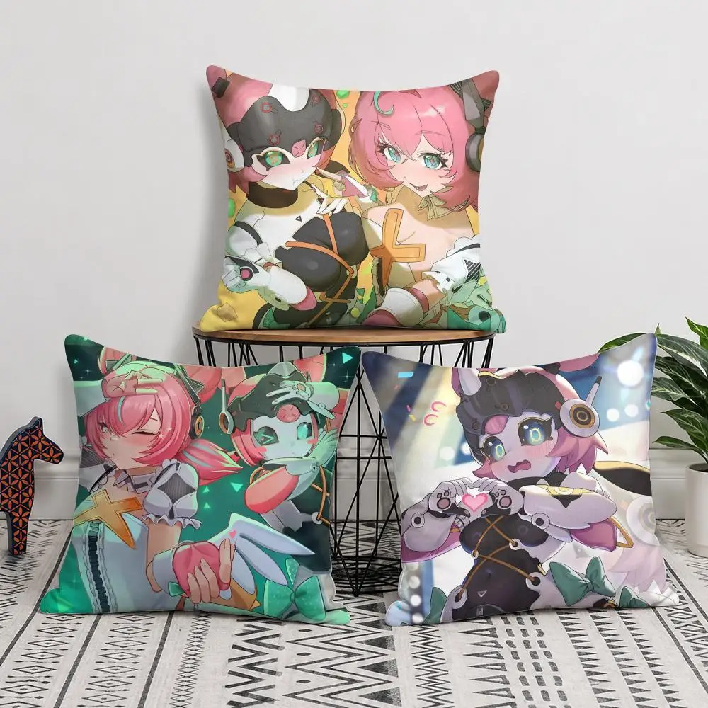 Aria Zenless Zone Zero Cushion Cover Short Plush Soft Double-Sided Printing Pillow Case Cozy Sofa Bedroom Home Decor Gift