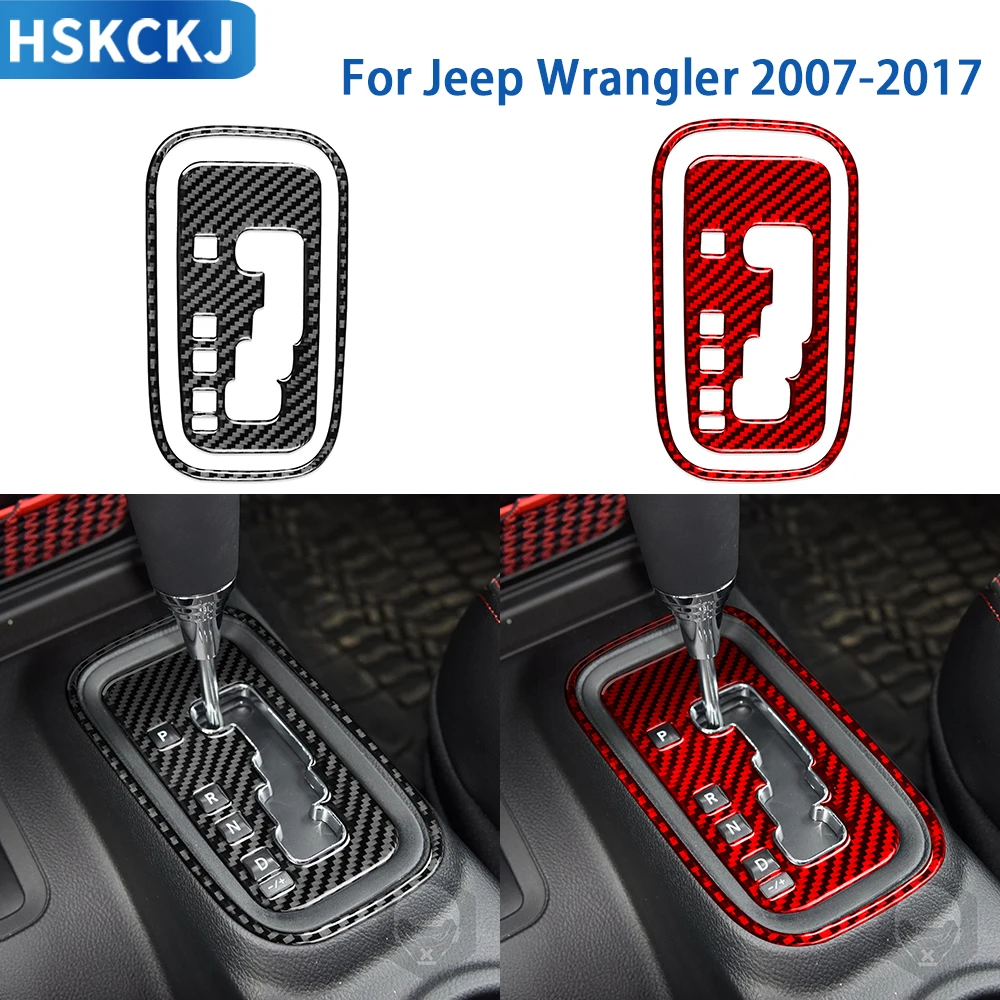 

For Jeep Wrangler 2011-2017 Accessories Car Carbon Fiber Interior Gear Panel Trim Sticker Modification Decoration