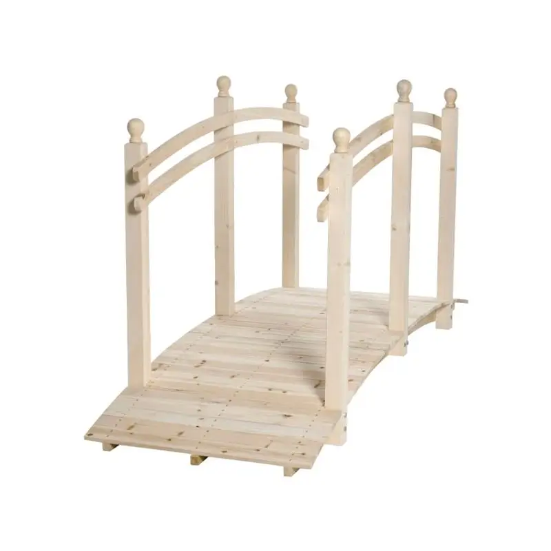 

5 ft Wooden Garden Arc Bridge Footbridge for Outdoor Use
