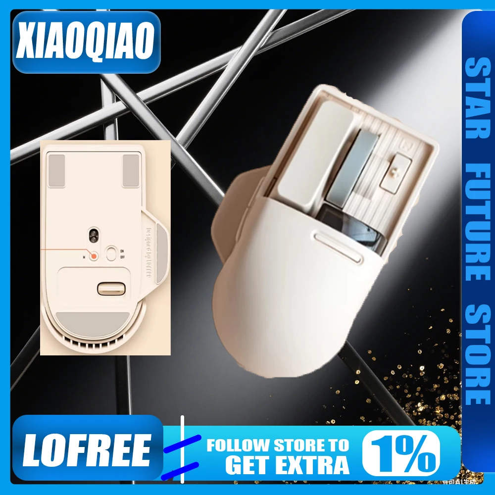 Lofree Xiaoqiao 2,4g ratón inalámbrico Bluetooth 3 modos pantalla OLED ligera carga Esports Gaming Mouse ergonómico regalo de oficina