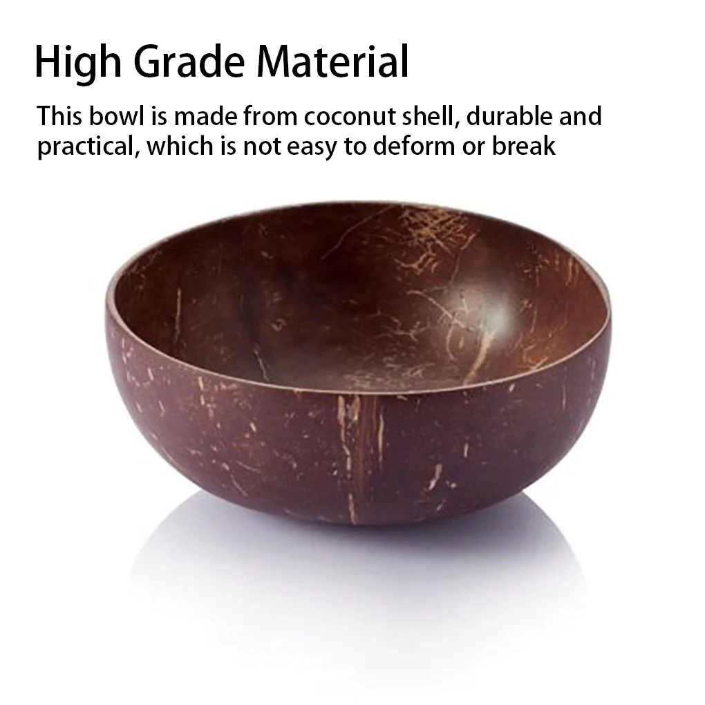 

Natural Coconut Bowl Eco-friendly Soup Salad Noodle Rice Bowl Wooden Fruit Container Handicraft Kitchenware