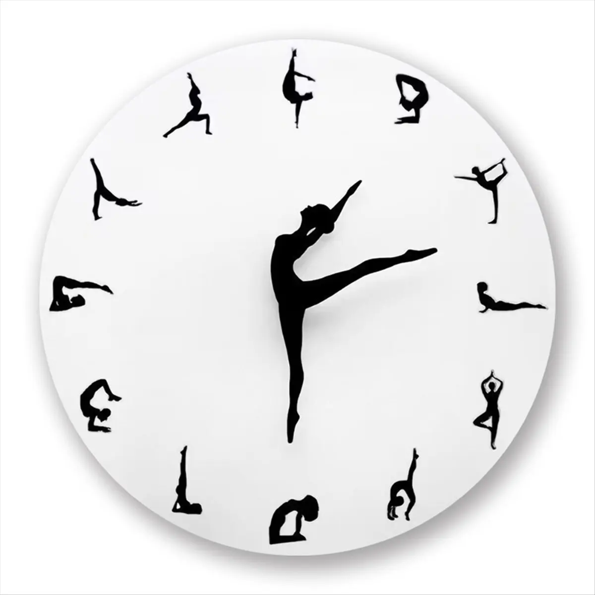 A24I Charming Yoga Dancer Wall Clock, Baby Room Decoration, Modern Wall Clock, Dancer Wall Actor Decoration Clock