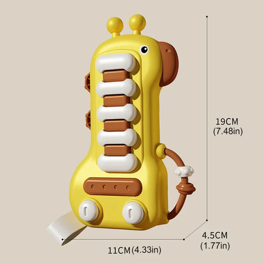 Baby Giraffe Finger Piano Toy Sound Light Montessori Handbell Music Song Multi-function Education Kids Toys Girls Musical Gift