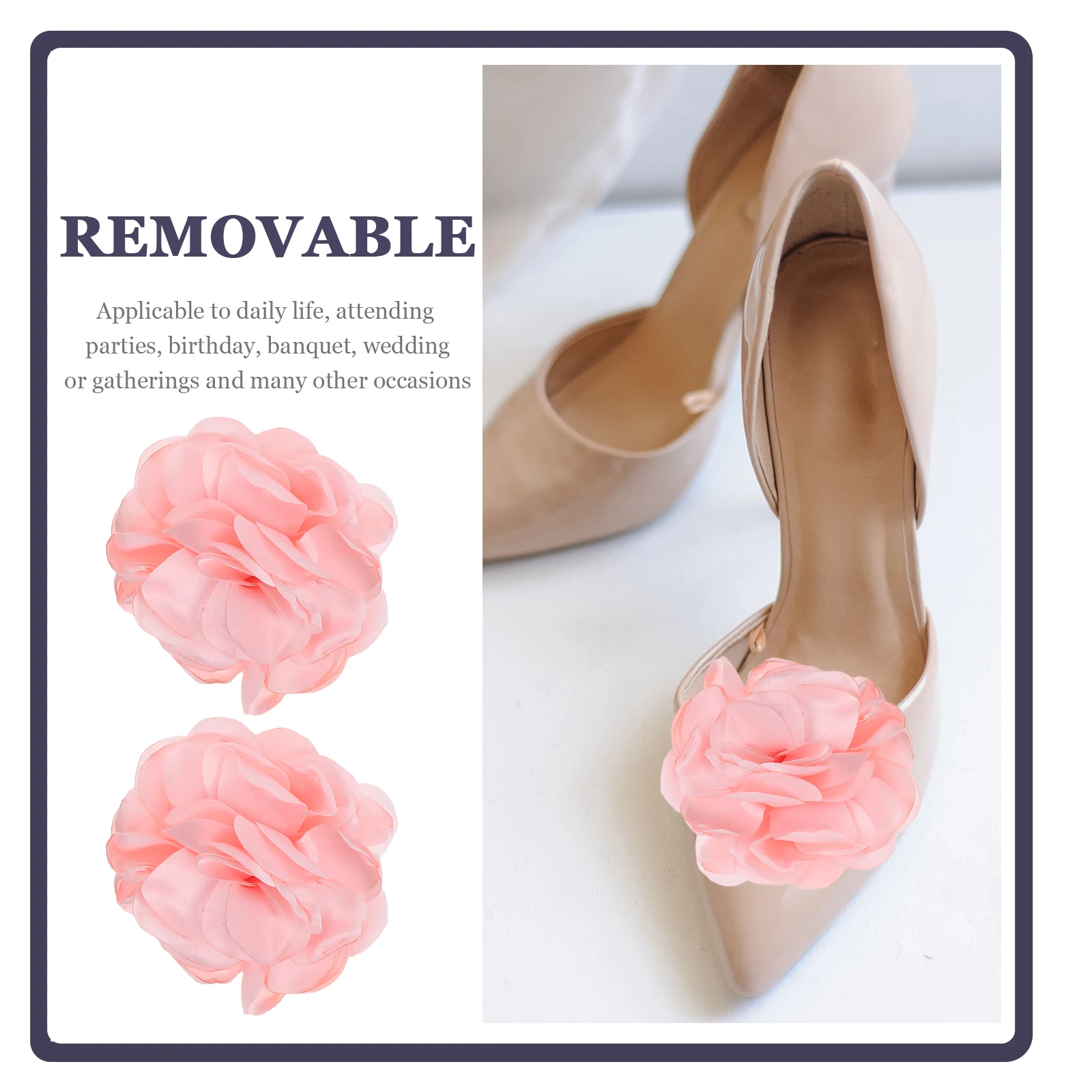 

Floral Clips: Women'S Removable Decorative Shoe Charms For Sandals High Heels Wedding Party Accessories Durable Polyester