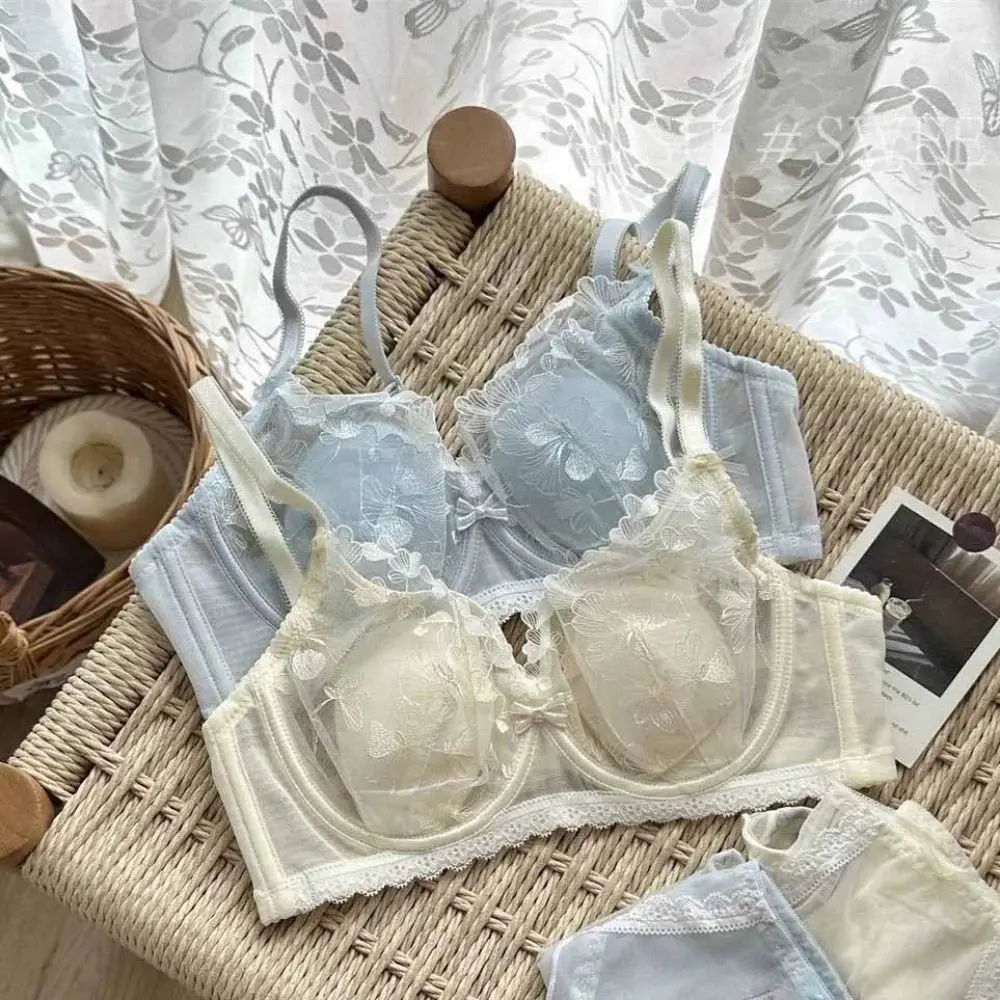 

Adjustable Shockproof Wireless Deep V Bra Anti-sagging Push Up Women Underwear Thin Lingerie Lace Mesh Bra Girls