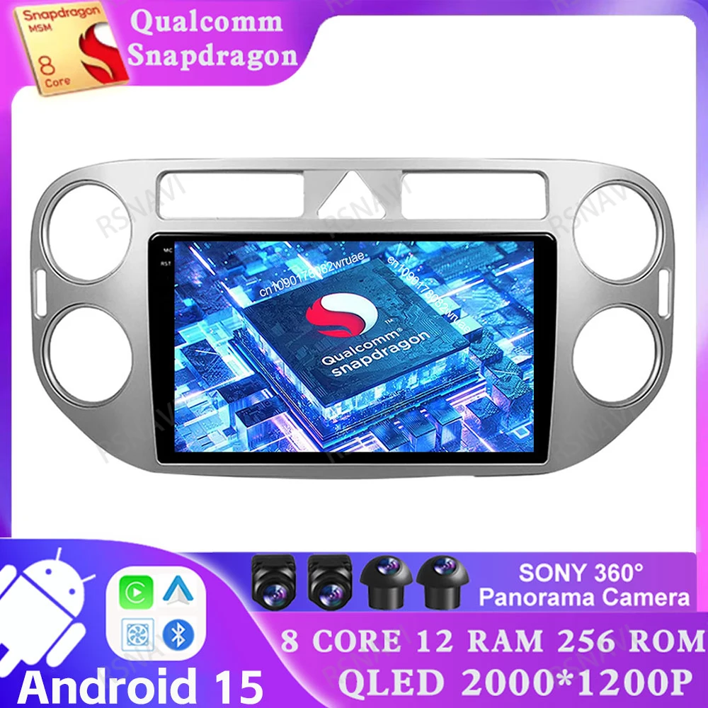 

Android 15 For VW Volkswagen Tiguan 1 NF 2006 - 2016 Car Radio Qualcomm Multimedia DSP 4G LTE GPS Viedo Player Navigation BT