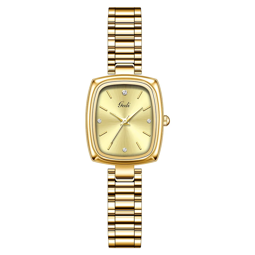 Rectangular Mother of Pearl Dial Design Silver Chain Women's Watch Waterproof Quartz Steel Strip Chic Gold Watch Montres Femmes