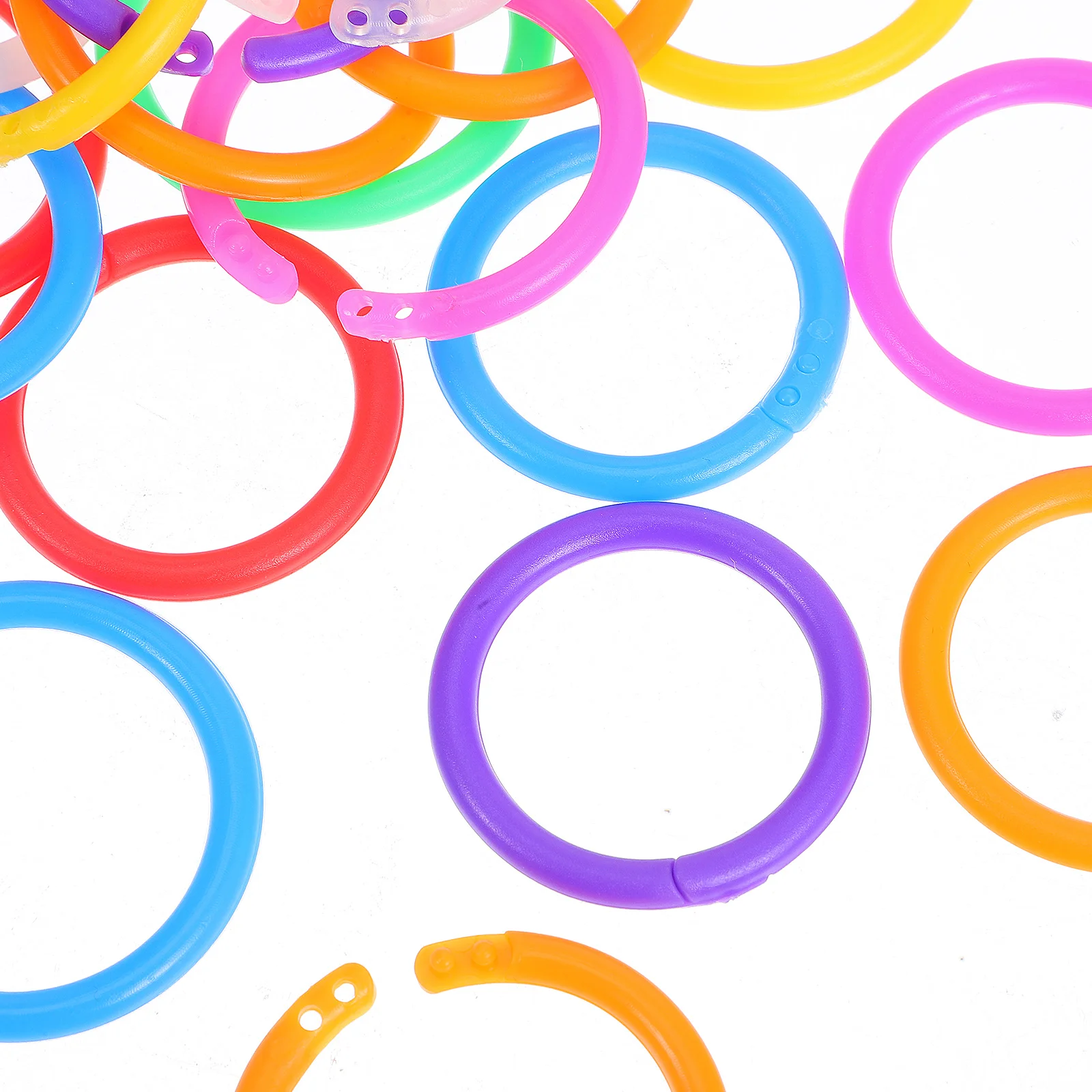 80 قطعة حلقات الموثق أوراق فضفاضة البلاستيك التعميم متعدد الألوان حلقات صغيرة لورق كرافت كتاب ملزمة المشابك البلاستيكية