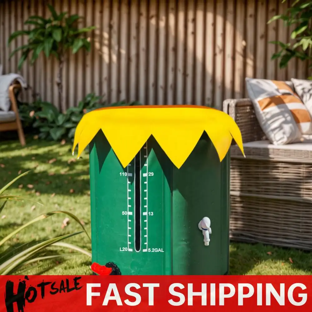 

52 Gallon Rain Barrel Collapsible PVC Water Barrel Collector with Three Spigots Garden Water Catcher