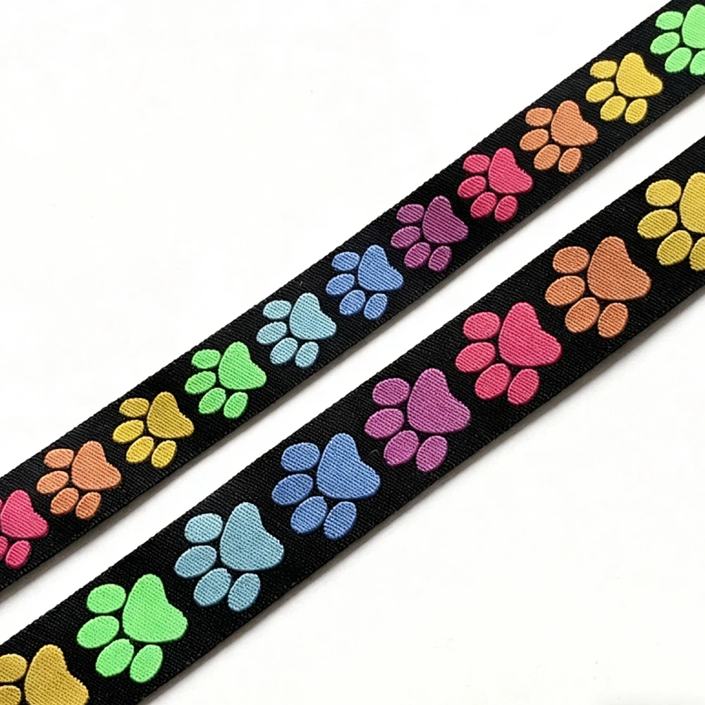 10 METER 7/8 And 5/8 Inch 22MM 16MM Small Colored Footprints Cartoon Ribbon