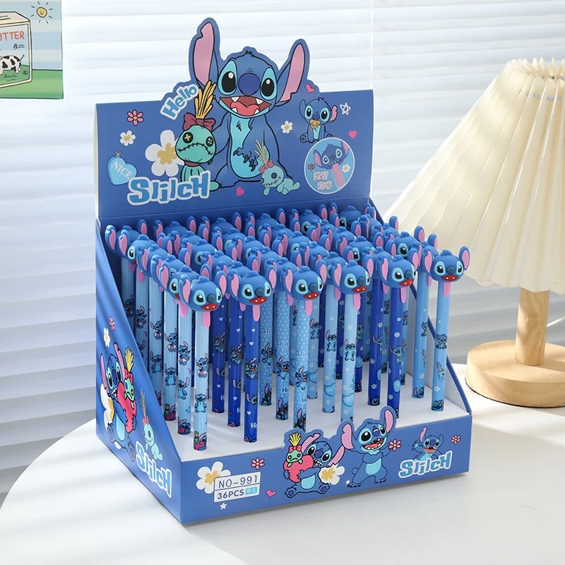 

36PCS/ лот CREATIVE DISNEY STITCH ERASABLE GEL PEN милые 0,5 мм синие чернила подписи ручки рекламные школьные принадлежности