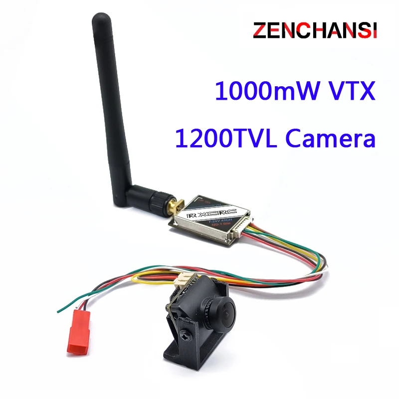 Mini 5.8G 48CH 100/200m/400/1000mW Adjustable FPV Transmitter 20*30mm VTX and Camera 1/3 CMOS 1200TVL 2.1mm Lens For RC Drone