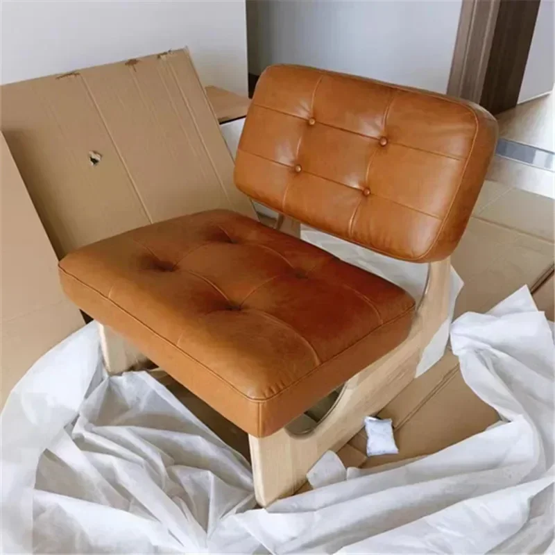 Wooden Lounge Chair Hotel Club House Model Room Couch Armchair