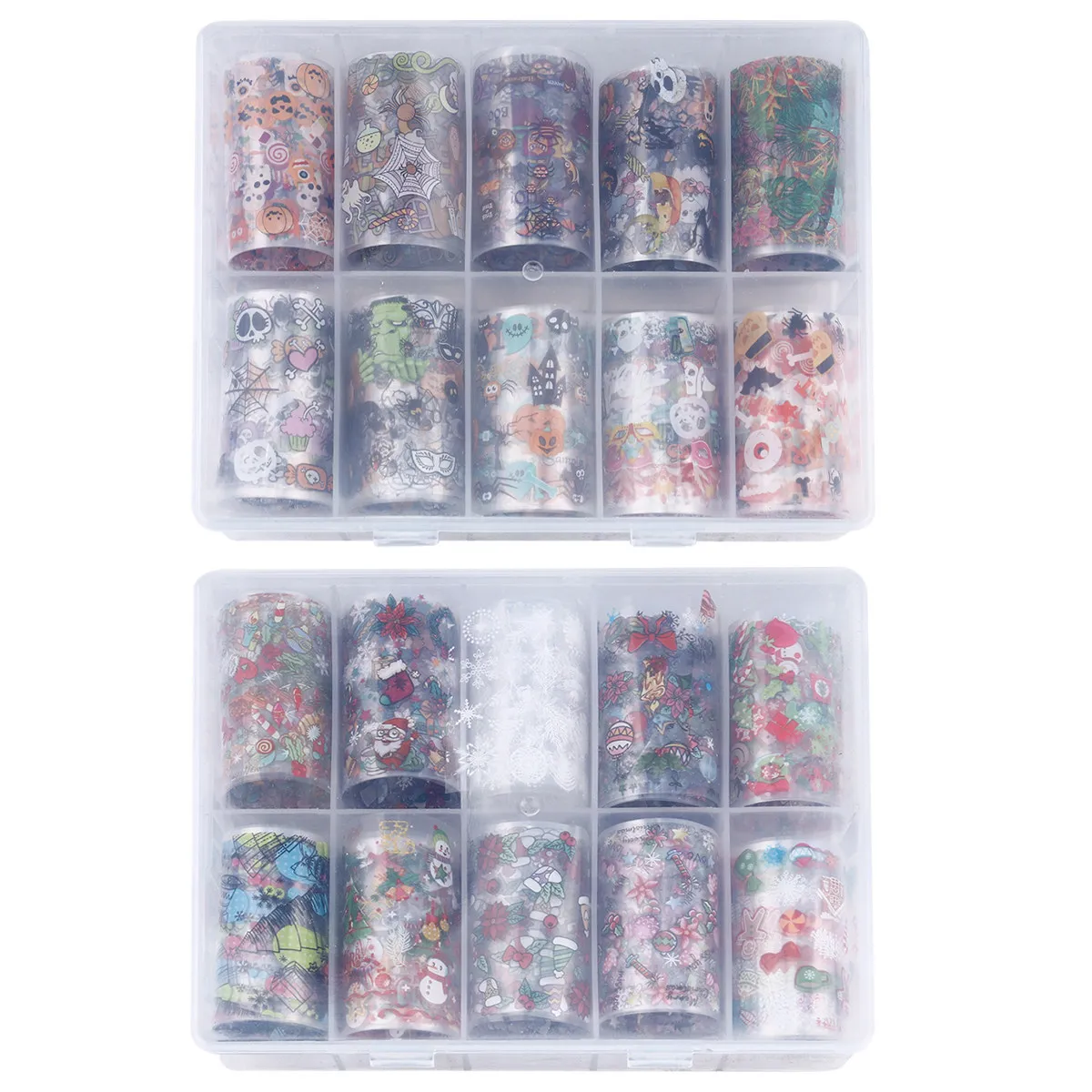 2 Boxes Stickers Halloween Christmas Star Paper Nail Stickers For Nail Art Plastic Decorations for DIY Art 4cm x 102cm