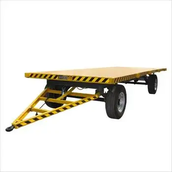 2-Axles Farm Flat Platform Flatbed Drawbar Trailer with Ladder for Sale in Africa