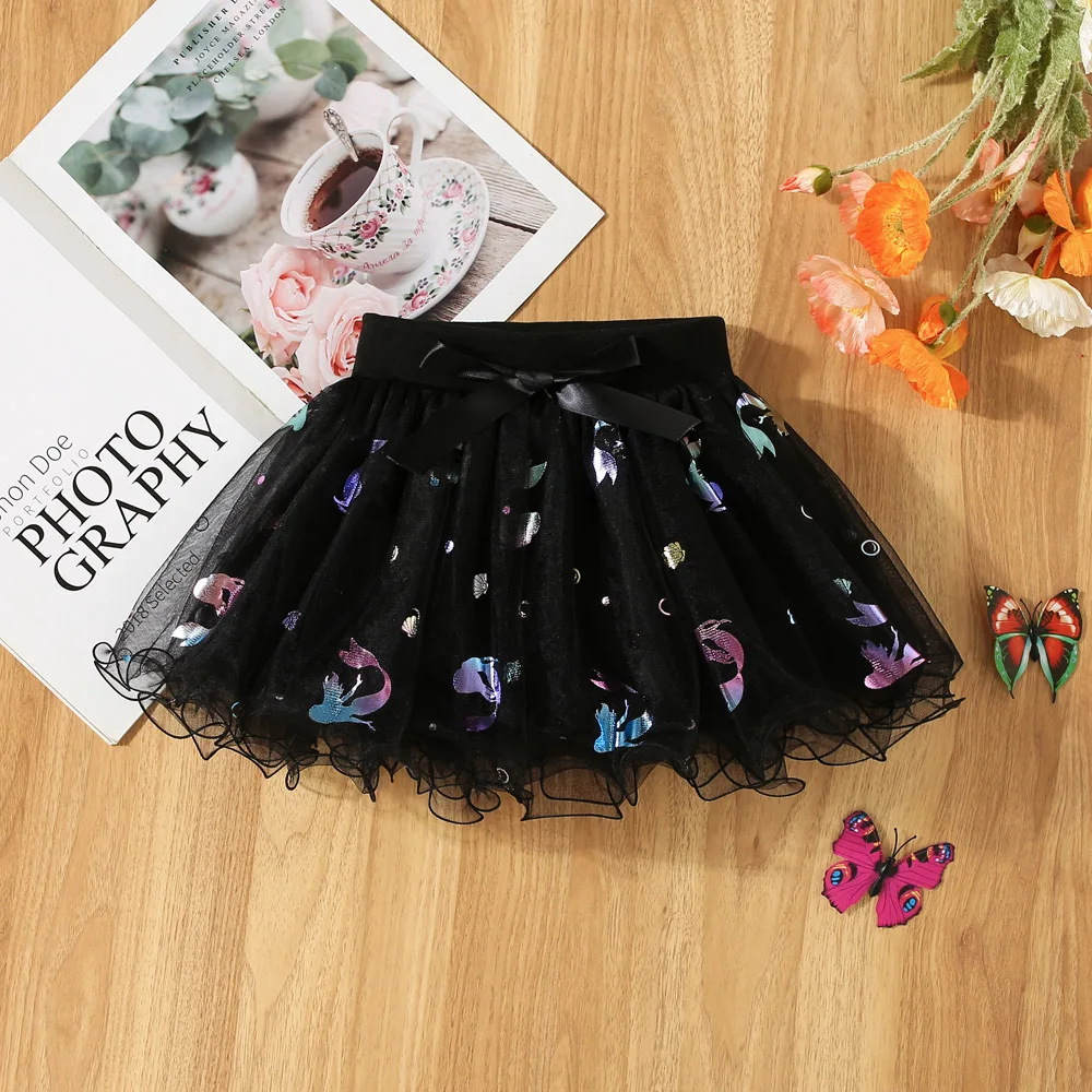 Baby Girl Summer Mermaid Sequin Gauze Half Skirt Baby Girl Korean Version Fashionable Short Skirt