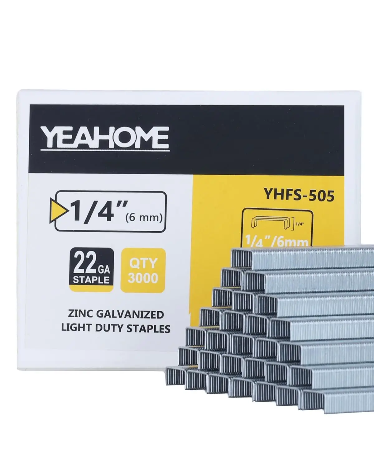 

Light Duty Staples for Staple Gun, 3000 Counts 1/4-Inch JT21 Staples Refill for Upholstery Crafts and General Repairs
