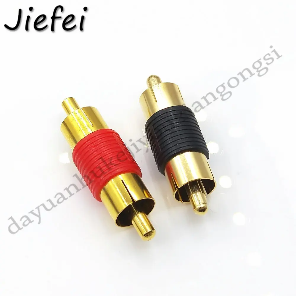 50-200 pces banhado a ouro rca macho para macho rca jack plug conector adaptador de áudio e vídeo cabo extensor conversor de cabo