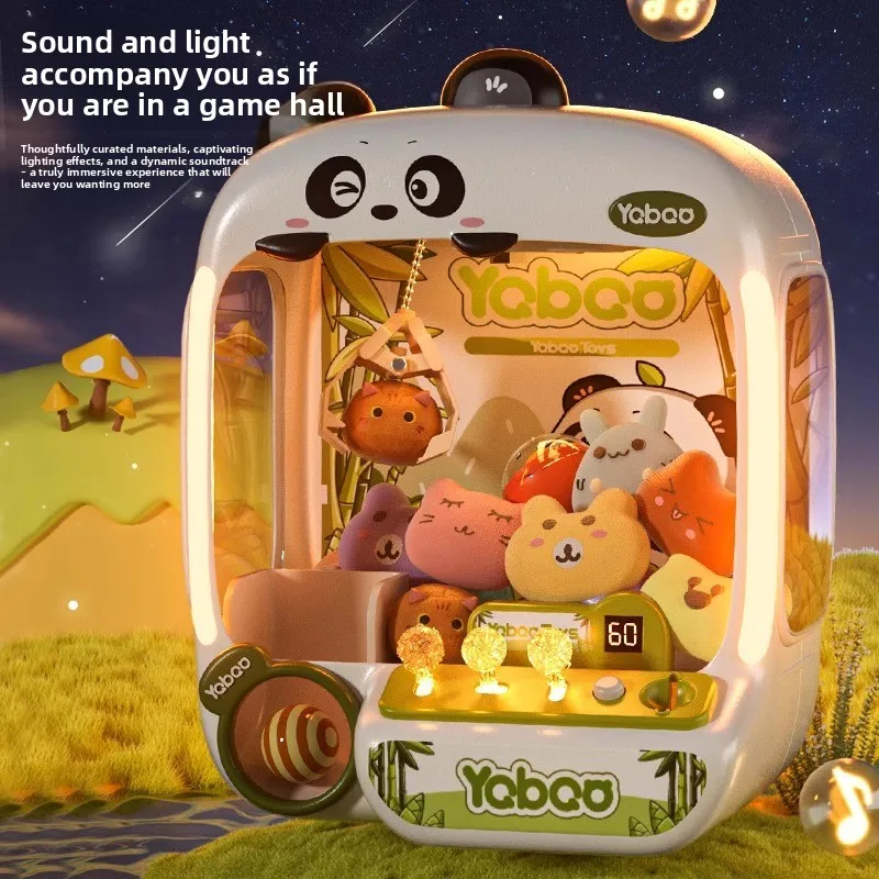 Mini Claw Machine Toy for Children Coin Operated Play Game Electric Clip Doll Arcade Machine Kids Interactive Toy Christmas Gift