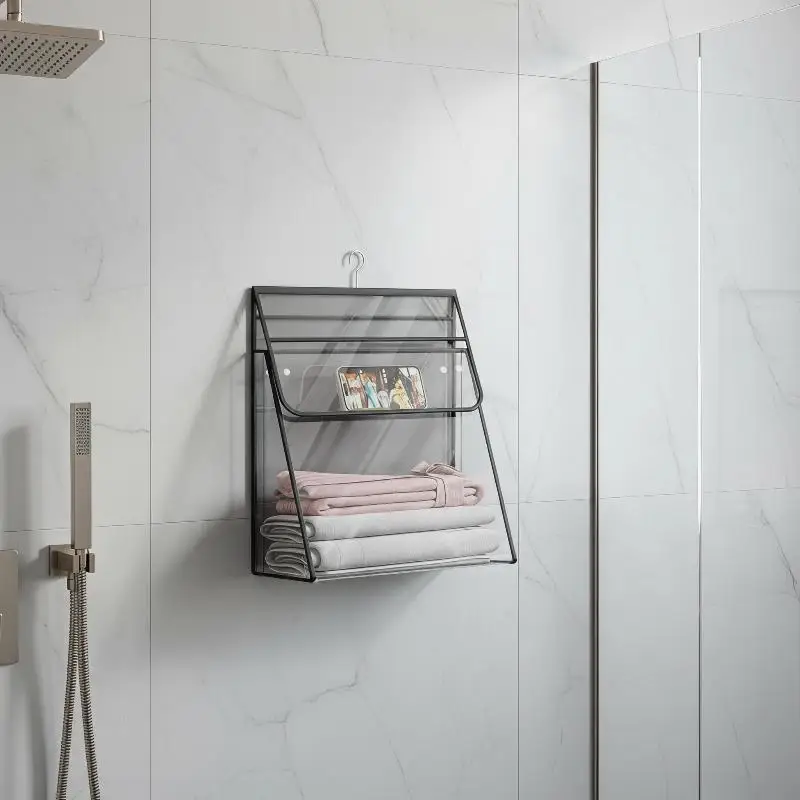 1Pcs Dormitory Wall Mounted Storage Bag Bathroom Waterproof Hanging Bag Wet Room Clothes Storage Pouch Multi-Functional PVC Bag