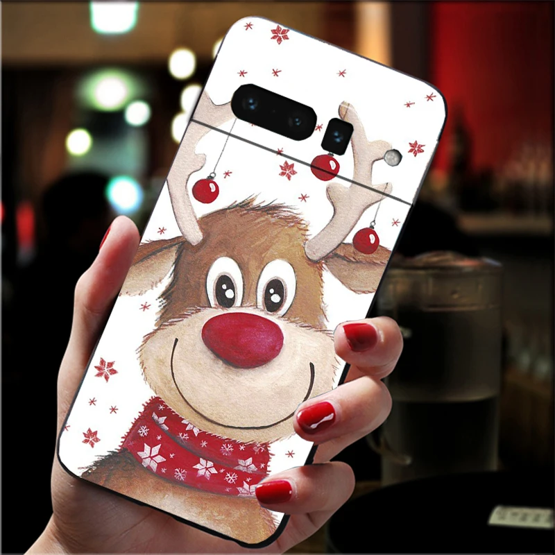 Christmas Santa Deer Snowman Phone Case For Google Pixel 9 Pro XL 8 7 6 Pro Pixel 8A 7A 6A 4A 3A 3XL Pixel 8 7 6 5 4