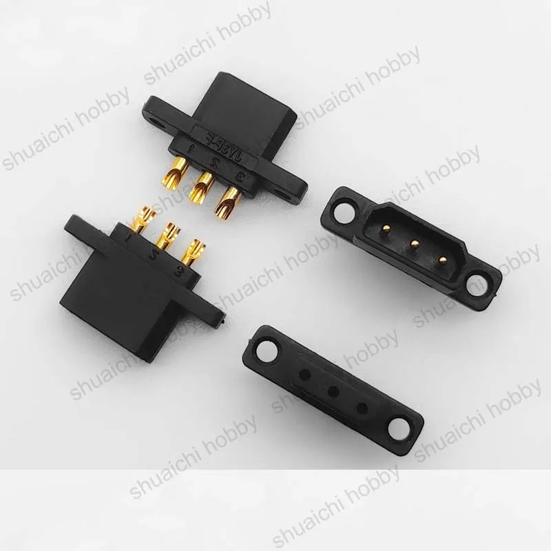 5Pairs 500V 5A 3Pin Male Female Connector Copper Gold Plated Terminal Quick Release Power Plug for UAV RC Robot Car Model Parts