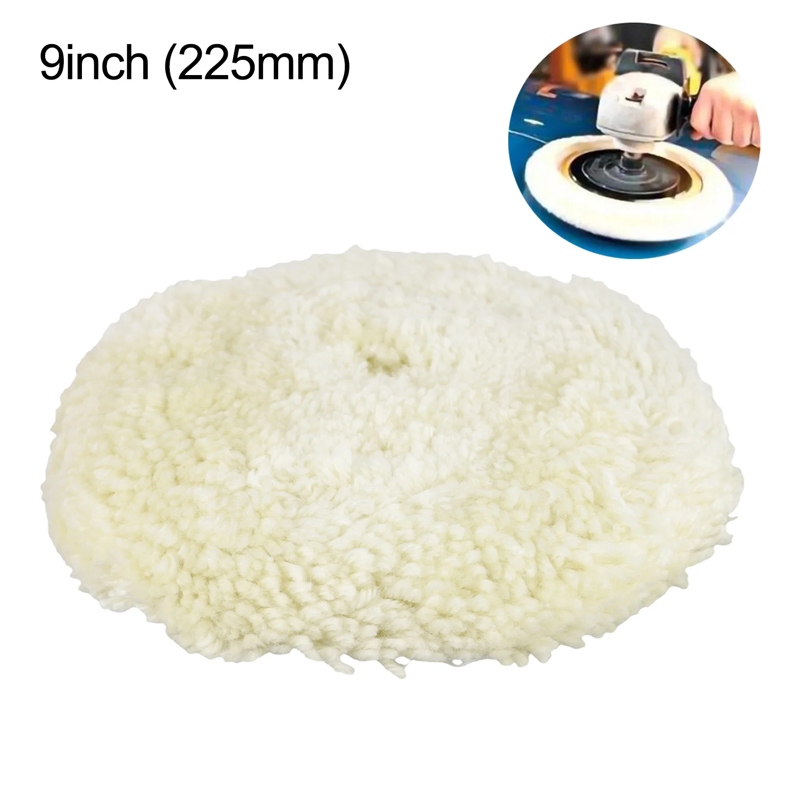 Outer Size 225mm Inner Size 180mm White Polishing Pad Bonnet Pad 225mm 9 Inch Grinding Polishing Soft Wool Clean