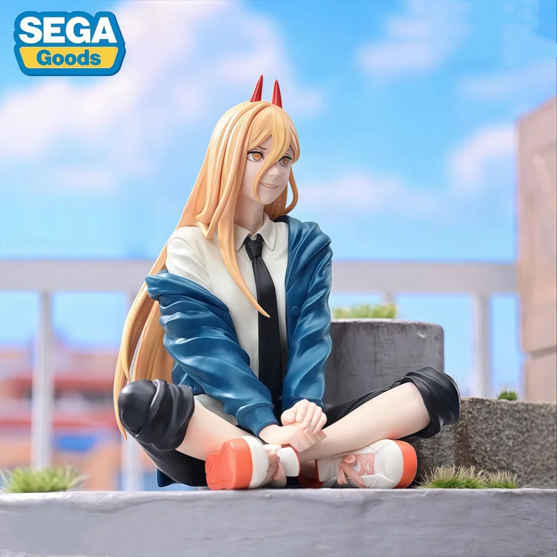 

SEGA Original 15cm Chainsaw Man Anime Figures Power Noodle Stopper Sitting Position PVC Model Dolls Collectible Toys Ornaments