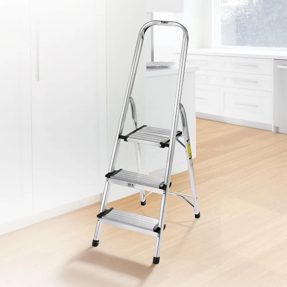 

Ultralight 3-Step Stool, 52.5" Tall, 24.5" Top Step, Aluminum