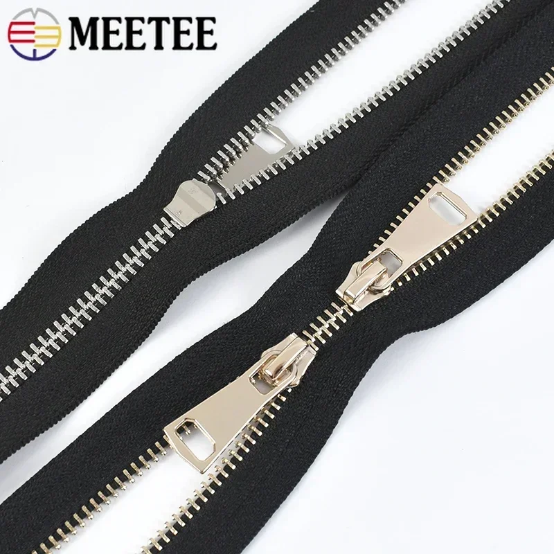 1Pc 5# 60-150cm Metal Zipper Single/Double Sliders Long Open-end Zips for Jacket Clothes Down Repair Kit DIY Sewing Accessories