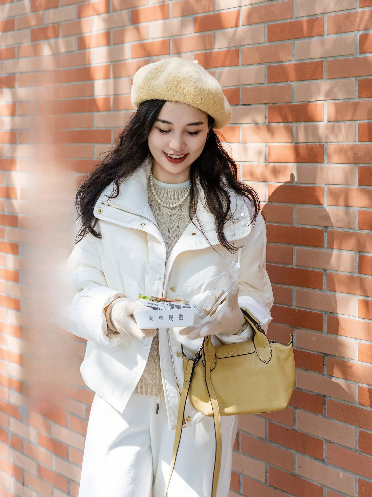 

Apipedr ort Puffer Jaet Wool Blend Collar Goose down Night Snow Arrival Casual Sle Thi Warm Long Sve Zipper Clo...