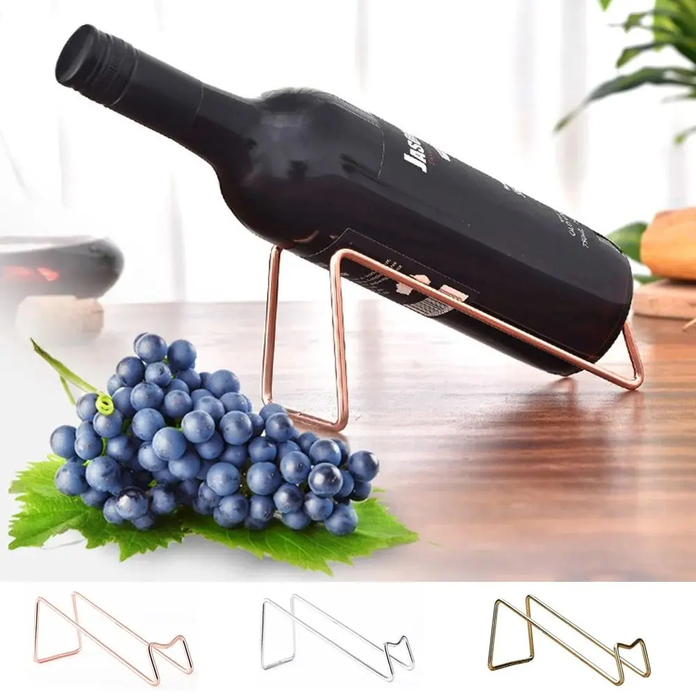 

Individual Iron Wine Rack Electroplating Gold/Silver/Rose Gold Wine Bottle Holder Decorative Stable Wine Bottle Rack for Home