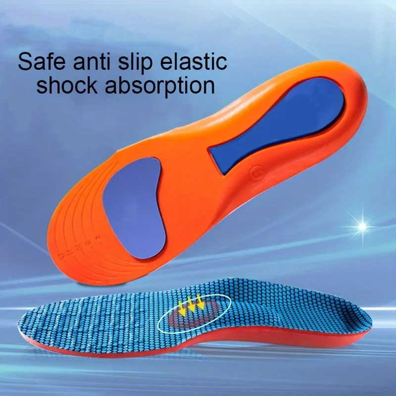 1pair Elasticity Shock Absorption Breathable Running Orthopedic Insoles