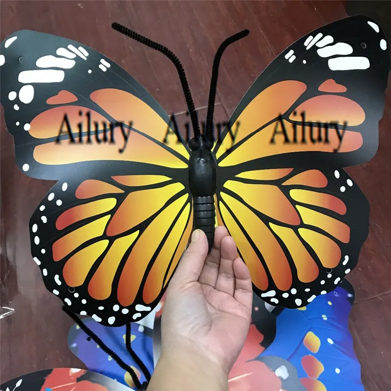 5Pcs,40cm Large Plastic Decorative Butterfly,Single/Double Layer,Outdoor Venue Layout,Wedding.Mall Hanging Craft,Wall Sticker