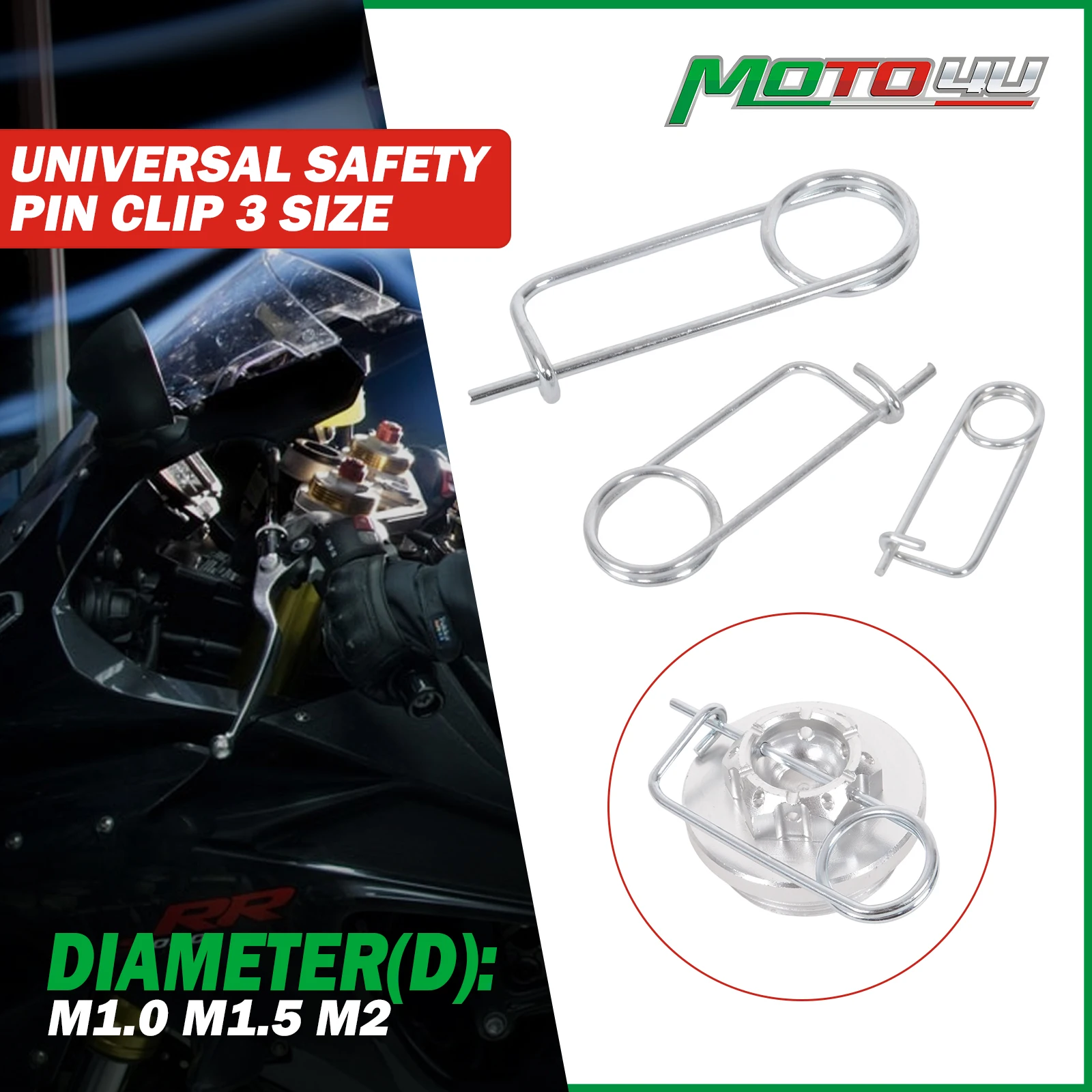 

1PC Universal Safety Pin Clip Kart Safety Wire 3 Sizes Safty Wire Clip HH Type Spring Motorcycle Oil Filler Cap Auxiliary Tools