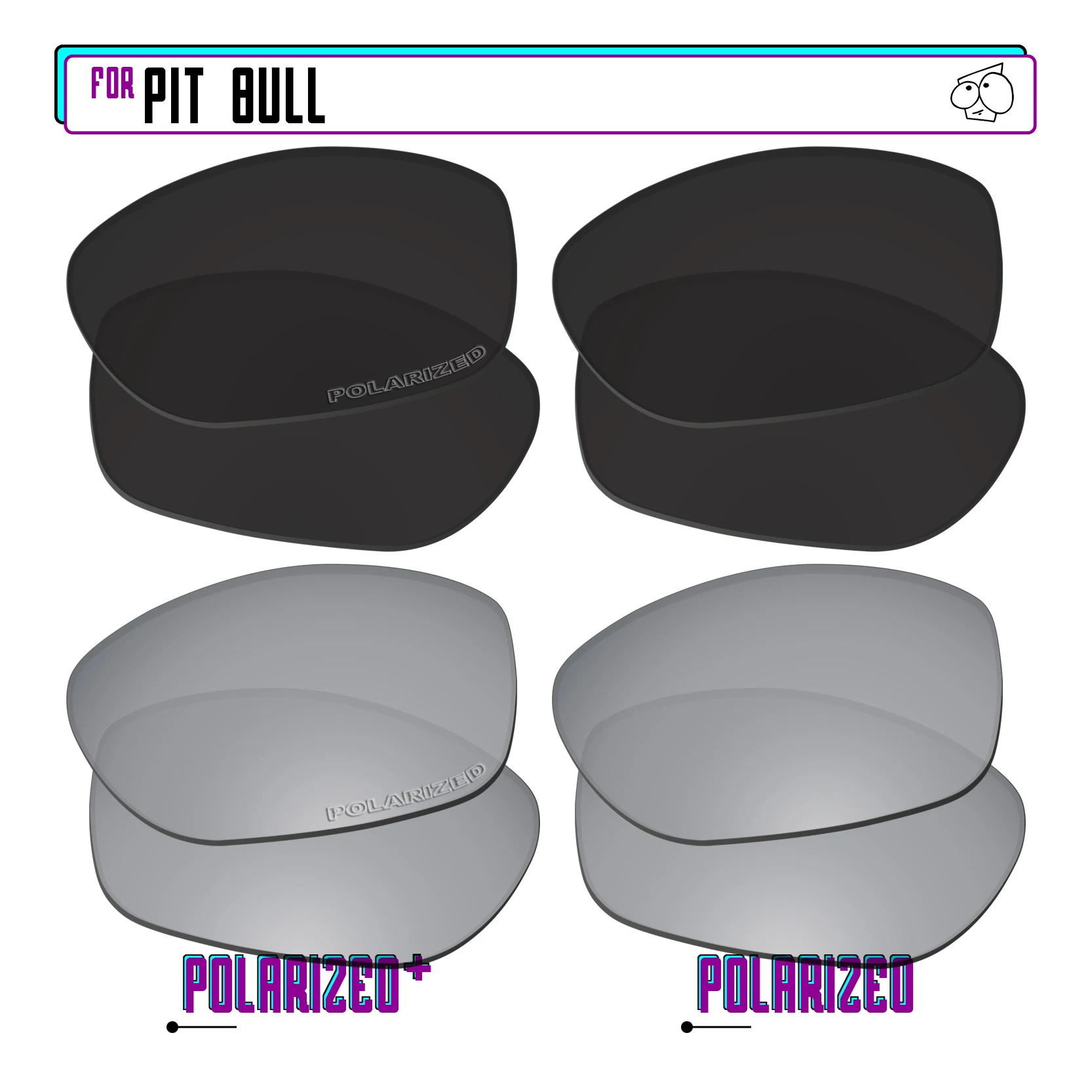 Lentes de repuesto polarizadas SunglassDoctor para Oakley Pit Bull OO9127 |   Gafas de sol Pit Bull Asian Fit - Múltiples opciones