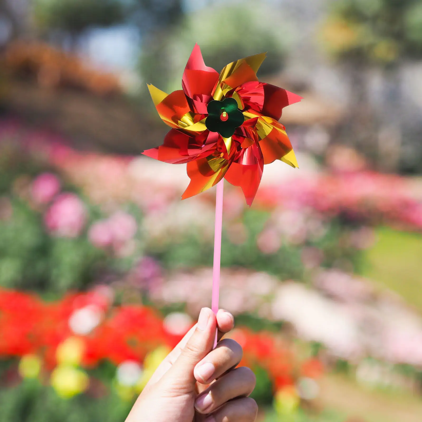 

40Pcs Eye Catching Rainbow Pinwheels Sturdy Plastic Windmills for Yard Garden Outdoor Decoration Birthday Party Favors Lawn