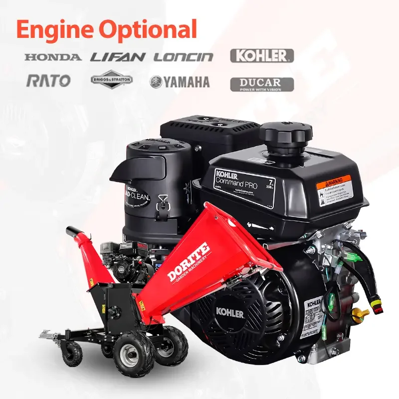 Customized 15HP Electric Start 4-wheel Branch Crusher, Wood Processor, Professional Tree Shredder, Wood Chipper view 5