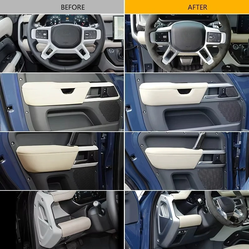 Central Control Armrest Decorative Strip Wheel Frame Center Console Frame Center Dashboard Trim Cover for Land Rover Defender