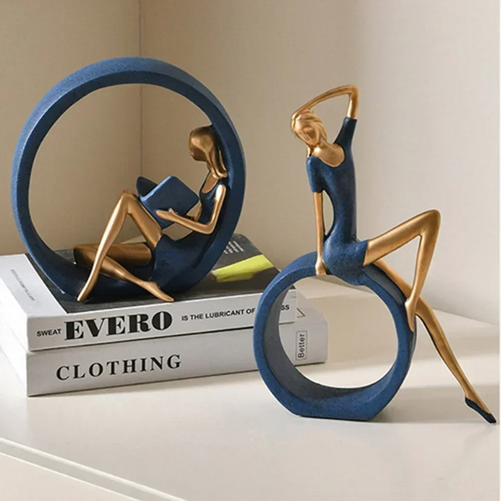

1 Pair of Abstract Figures Decoration Nordic Woman Figurines Ornaments Home Living Room Bedroom Figure Sculpture Art Decoration
